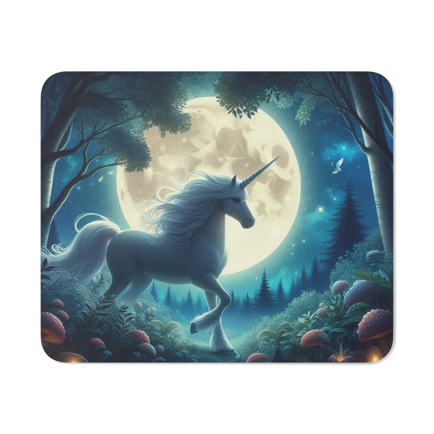 Mouse Pad - Unicorn in a Full Moon Design