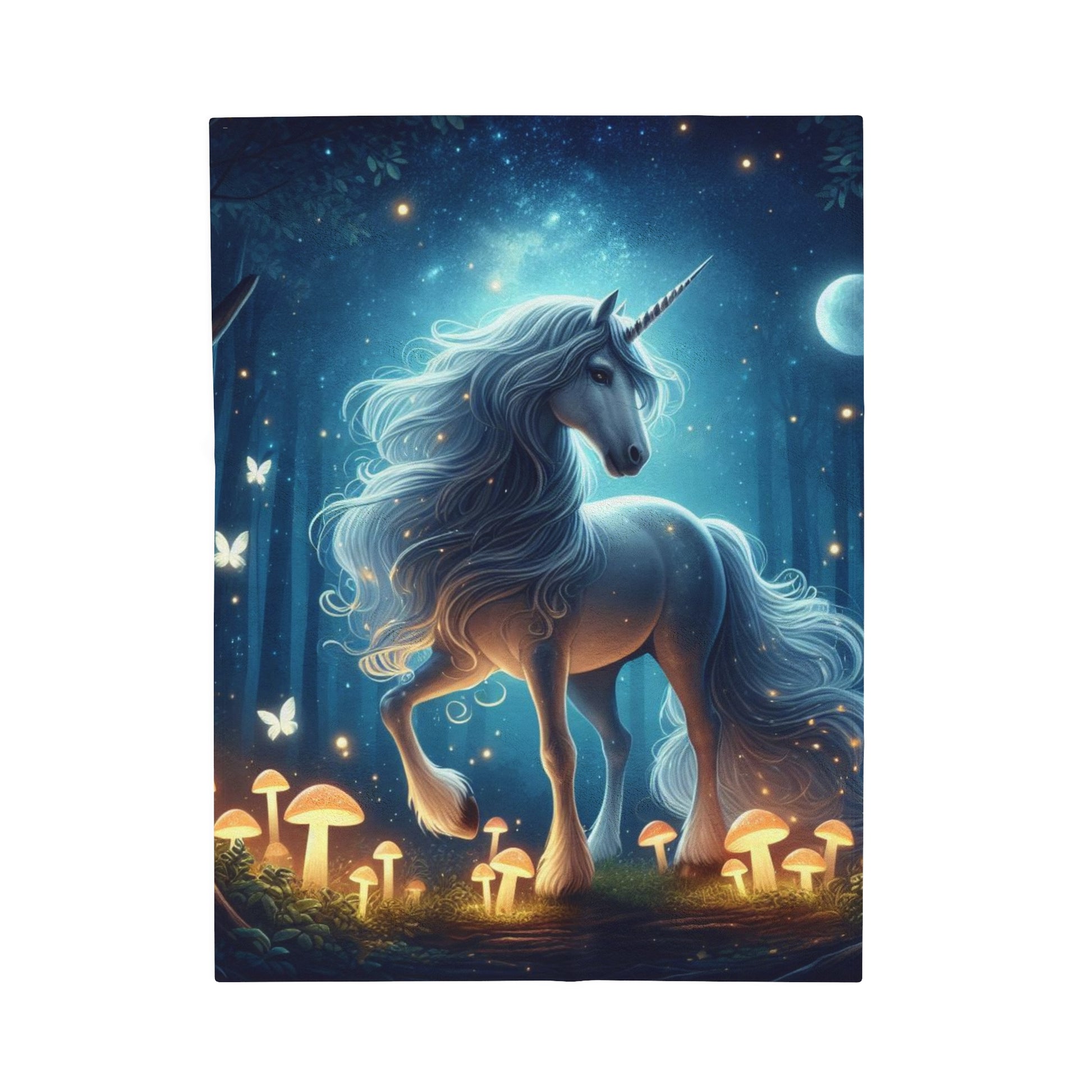 Unicorn in Full Moon -plush blanket