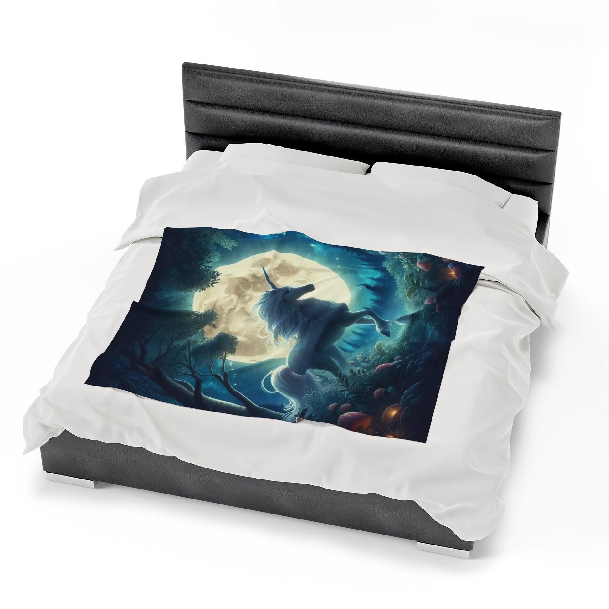 Moonlight unicorn Velveteen Plush Blanket