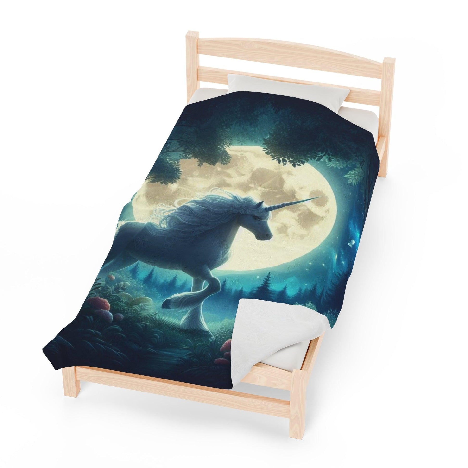 Moonlight unicorn Velveteen Plush Blanket